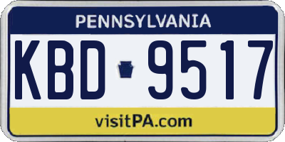 PA license plate KBD9517