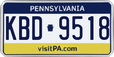 PA license plate KBD9518