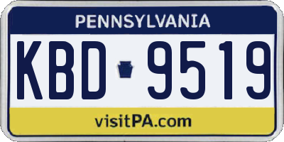 PA license plate KBD9519