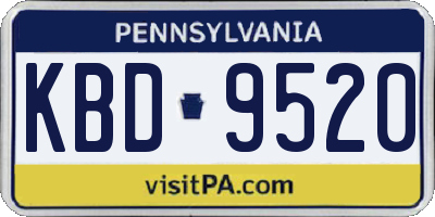 PA license plate KBD9520