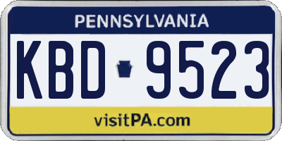 PA license plate KBD9523