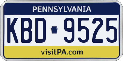 PA license plate KBD9525