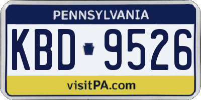 PA license plate KBD9526
