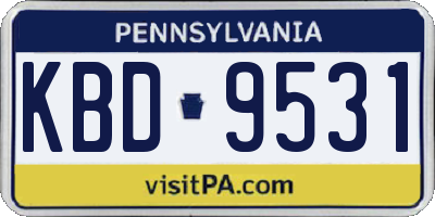 PA license plate KBD9531
