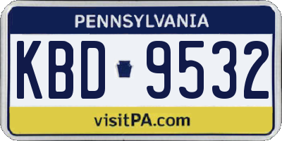PA license plate KBD9532