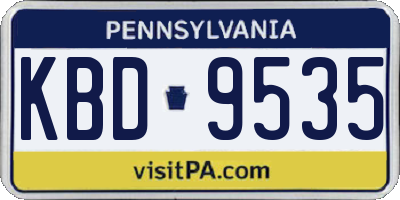 PA license plate KBD9535