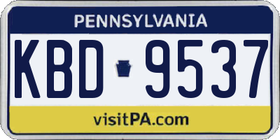 PA license plate KBD9537