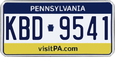 PA license plate KBD9541