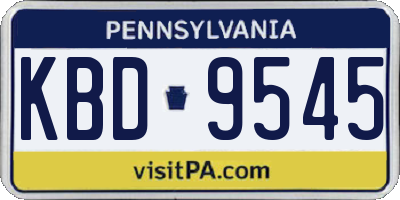 PA license plate KBD9545