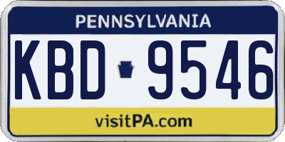 PA license plate KBD9546