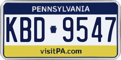 PA license plate KBD9547