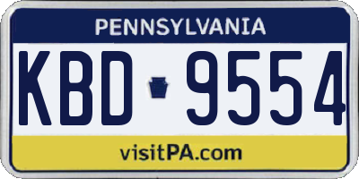 PA license plate KBD9554