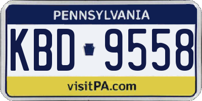 PA license plate KBD9558