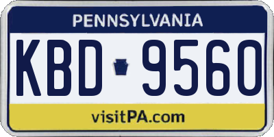 PA license plate KBD9560