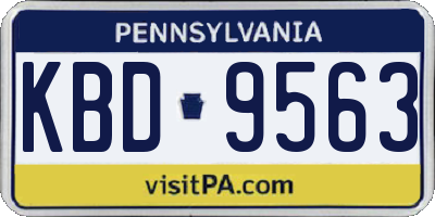 PA license plate KBD9563