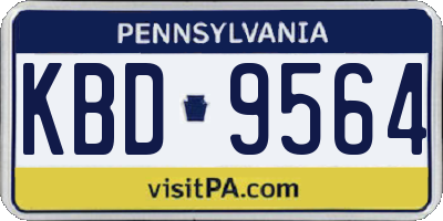 PA license plate KBD9564