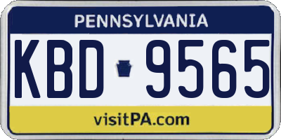 PA license plate KBD9565