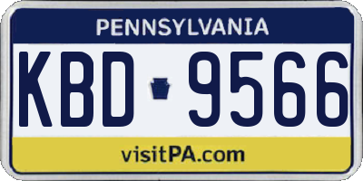 PA license plate KBD9566