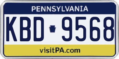 PA license plate KBD9568