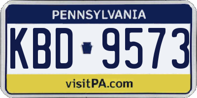 PA license plate KBD9573