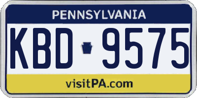 PA license plate KBD9575