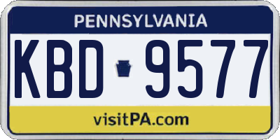 PA license plate KBD9577