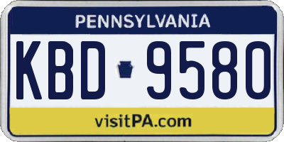 PA license plate KBD9580
