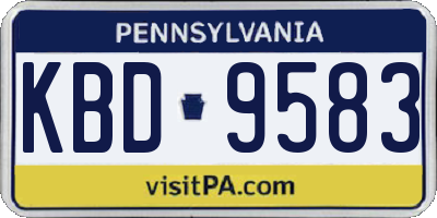 PA license plate KBD9583