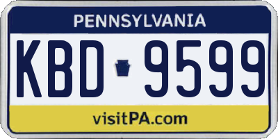 PA license plate KBD9599