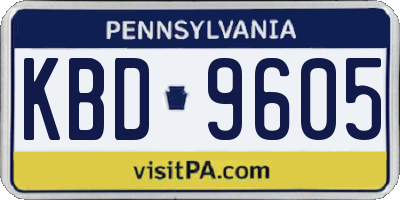 PA license plate KBD9605