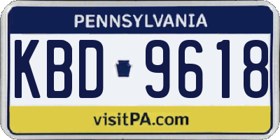 PA license plate KBD9618
