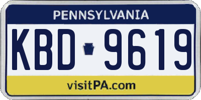PA license plate KBD9619