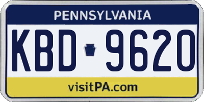 PA license plate KBD9620