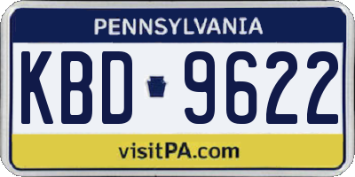 PA license plate KBD9622