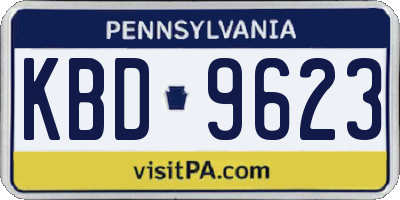 PA license plate KBD9623