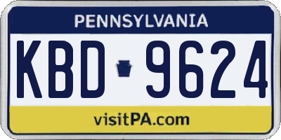 PA license plate KBD9624