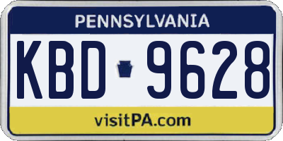 PA license plate KBD9628