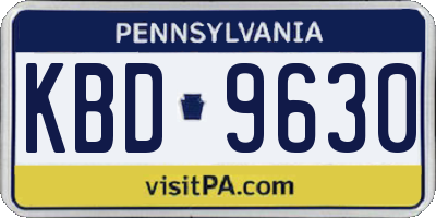 PA license plate KBD9630