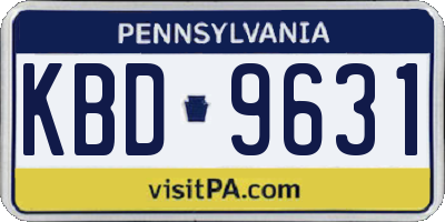 PA license plate KBD9631