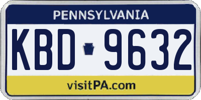 PA license plate KBD9632