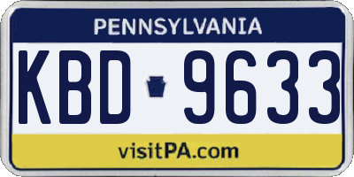 PA license plate KBD9633