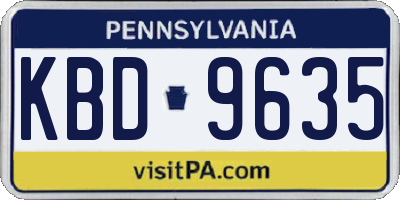 PA license plate KBD9635