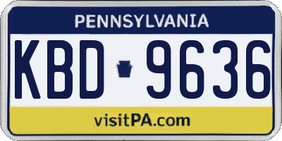 PA license plate KBD9636