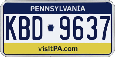 PA license plate KBD9637