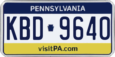 PA license plate KBD9640
