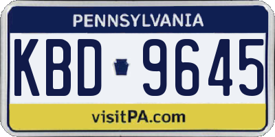 PA license plate KBD9645