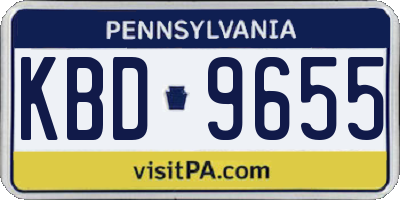 PA license plate KBD9655