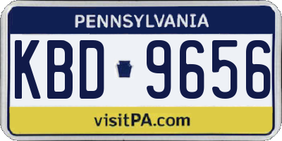 PA license plate KBD9656