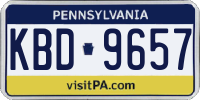 PA license plate KBD9657