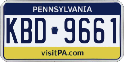 PA license plate KBD9661